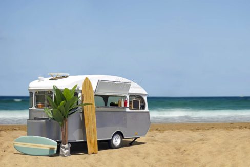 Campingvogn På Stranden