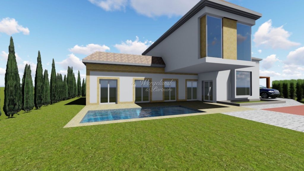 Illustrasjon villa Middelhavstil