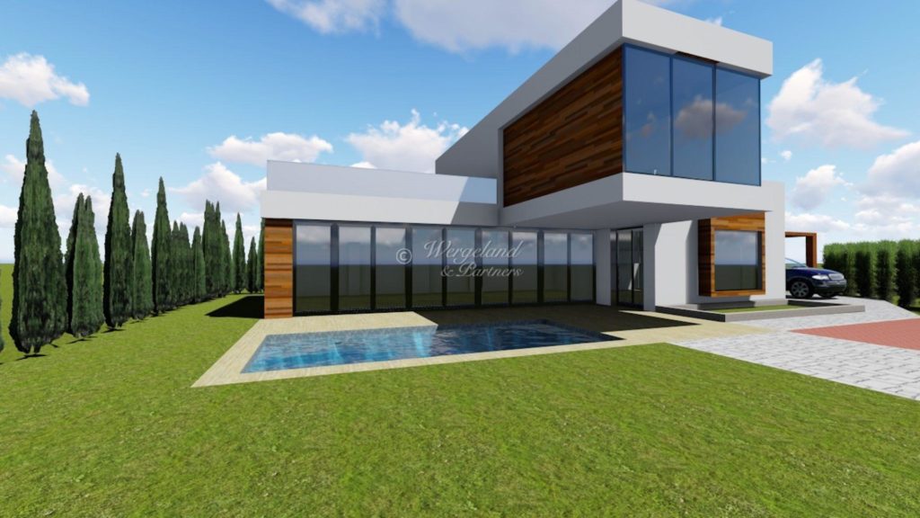  Illustrasjon villa Moderne