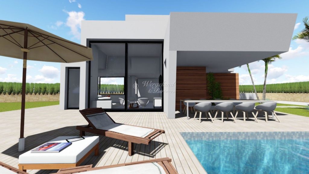 Illustrasjon villa uteområde