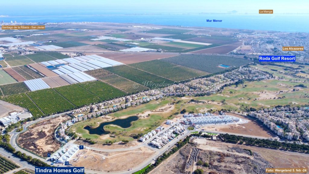 dronebilde roda golf tindra homes golf mot mar menor